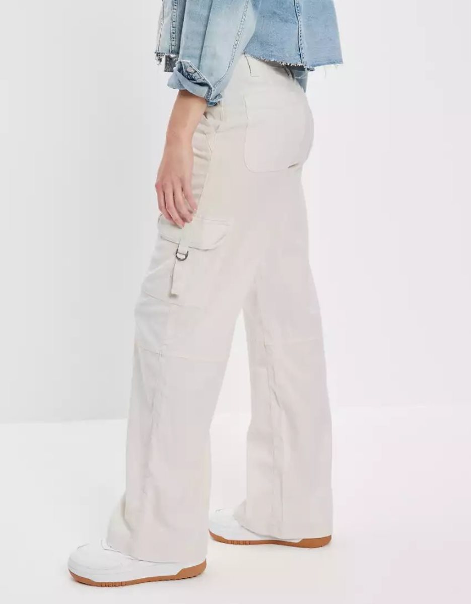 Jean American Eagle AE Dreamy Drape Stretch Super High-Waisted Cargo Baggy Larges-Leg Pant Grise Femme | YVV-98682866